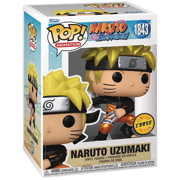 Funko POP #1843 Naruto Shippuden Naruto Uzumaki with Kunai and Shuriken Metallic Chase Figure